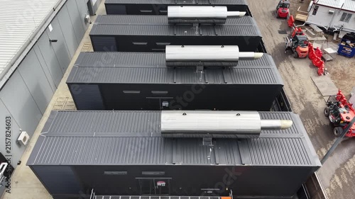 Industrial diesel generators powering large scale data center operations
