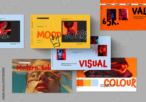 Creative Mood Board Presentation Template With Modern Art Direction Layout
