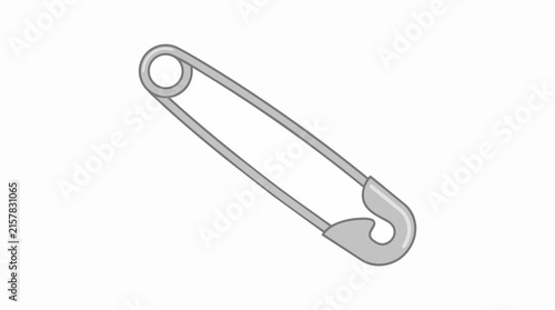 Classic Metallic Safety Pin Tool for Sewing Tailoring Dressmaking and Laundry Isolated Flat Style Graphic