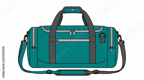 Teal Blue Sport Duffel Bag with Black Handles and Multiple Pockets for Gym Fitness Travel and Weekend Trips