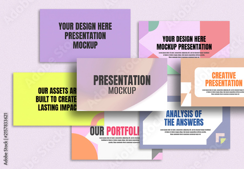 Professional Multiple Presentation Slide Display Mockup