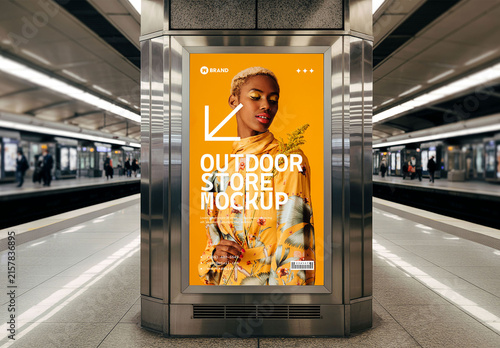 Subway Wall Poster Mockup