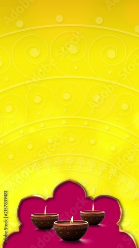 Vertical Diwali festival background with ornate Indian mandala, golden decorative elements, vibrant purple and gold luxury backdrop, festive celebration design with copy space for invitations
