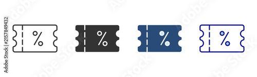 Coupon Icon Set. Designed In Multi Style