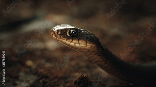 Fototapeta kuchenna Serpent Encounter in Dark Environment Captured in Gigapixel Art Style