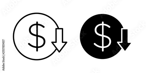 Cost reduction icon minimal elements bundle