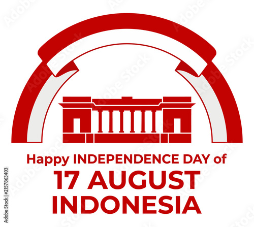 Obraz na plátně Indonesian independence day seventeenth August greeting card featuring classic p