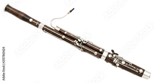 Принти на полотні Professional Wooden Bassoon with Silver Keys Isolated on White