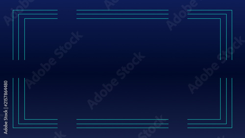Abstract dark blue digital technology background with geometric frame lines.