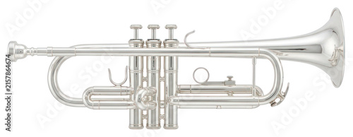 Canvas Print Silver Trumpet Isolated on White Background