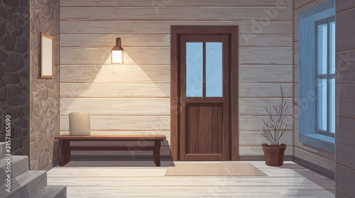 A Serene Entryway Showcasing Modern Design with Cozy Elements and Natural Light, Inviting You to a Peaceful Retreat at Home
