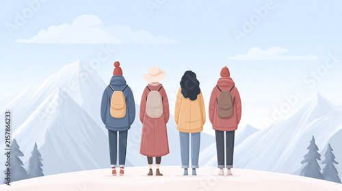 Experience the Joy of Adventure as Friends Explore Majestic Mountain Landscapes in a Serene Travel Escapade Surrounded by Nature's Beauty and Inspiring Views