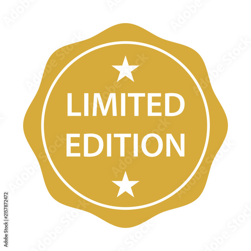 Gold limited edition badge vector svg sticker isolated on white background guarantee label