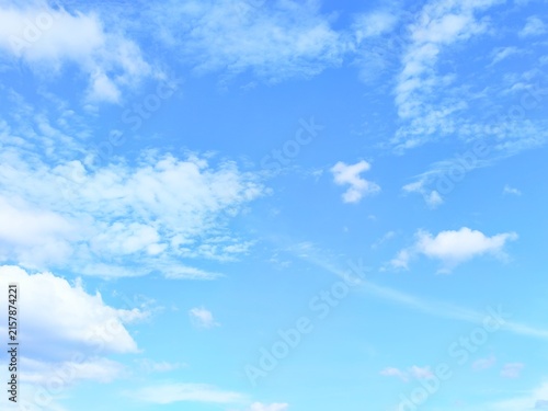 Картината върху платно Blue sky with white clouds background bright sunny day nature sky skyscape outdo