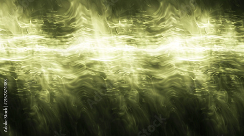 Abstract Glowing Golden Green Liquid Wave Texture with Energy Flow Effect