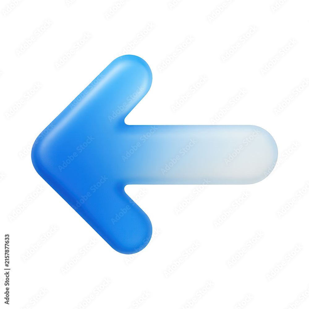 Fototapeta premium PNG Blue gradient left arrow icon.