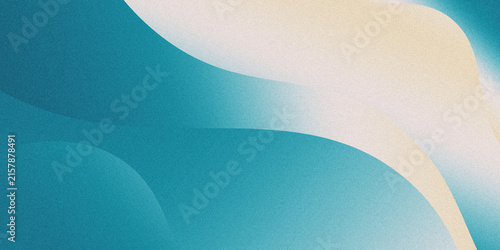 Foto Teal blue and beige fluid abstract background with wavy gradients and vintage grainy noise texture