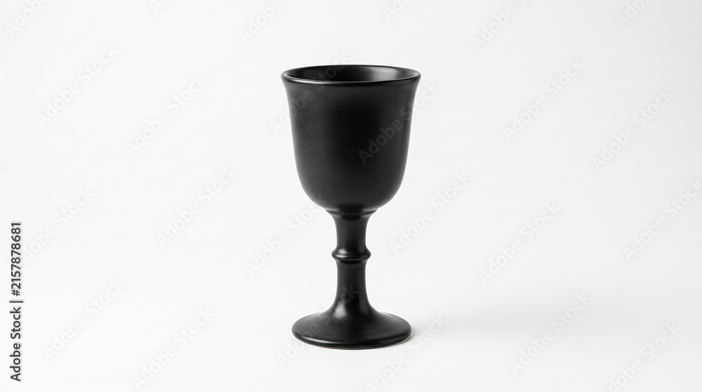 Fototapeta premium Elegant matte black wine goblet on white background