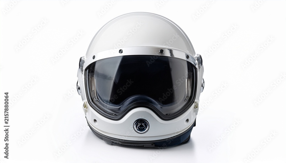 Fototapeta premium futuristic white astronaut helmet space exploration isolated on white background