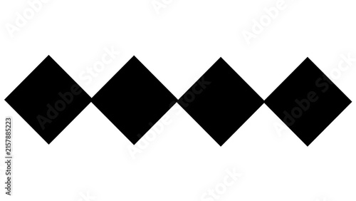 Canvas Print Black Diamond Shapes Seamless Pattern Border Vector Design png on transperent ba