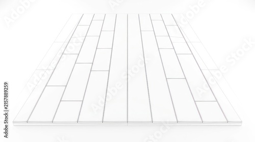 Clean white wooden plank flooring perspective background
