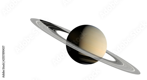 Digital Illustration of Planet Saturn Featuring Prominent Rings Isolated on a Transparent Background for Space and Astronomy Graphic Design Projects