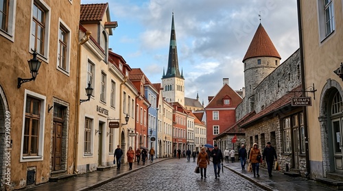 Tallinn's historic old town in Estonia, adorned with medieval towers and vibrant buildings, exudes charm