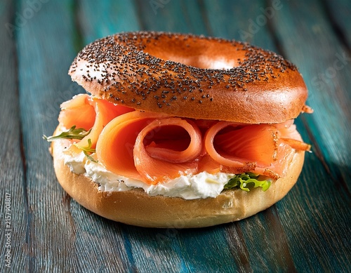 smoked salmon bagel w cheese