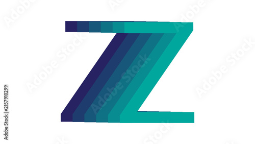 Abstract Colorful Geometric Letter Z Logo Design Isolated on White
