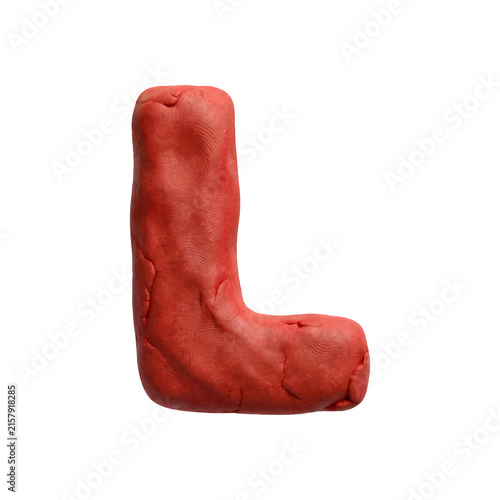 plasticine letter L - Capital 3d playdough font - suitable for modelling, stop-Motion Animation or sculpting related subjects