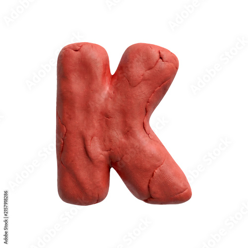 plasticine letter K - Capital 3d playdough font - suitable for modelling, stop-Motion Animation or sculpting related subjects