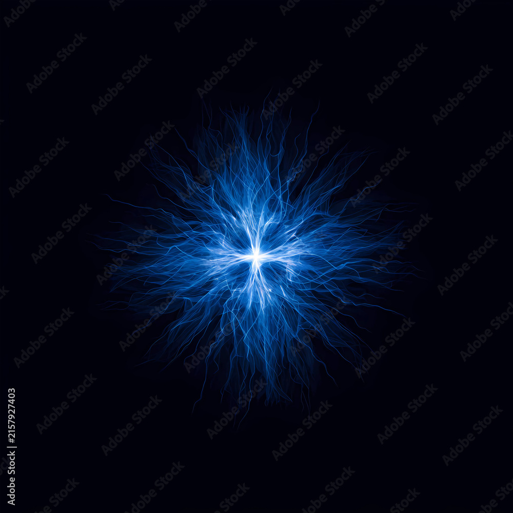 Fototapeta premium Abstract Blue Starburst Light Flare Overlay for Creative Design