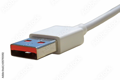 USB type A charging cable isolated on white background