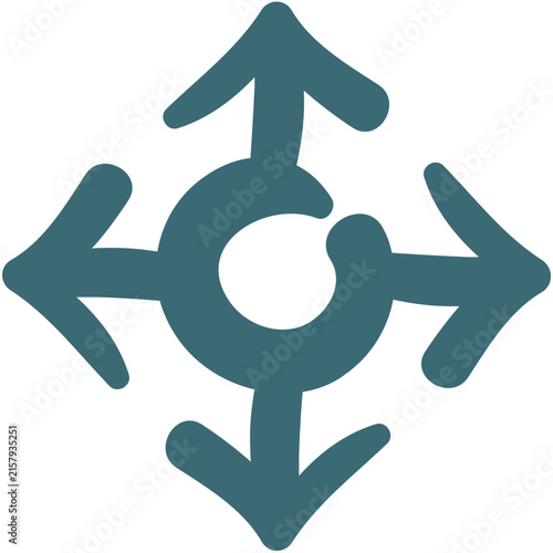 Four Way Expand Arrows Doodle Icon