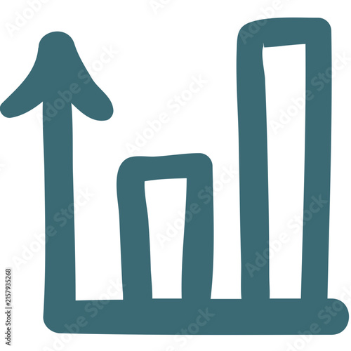 Bar Chart Growth Arrow Doodle Icon