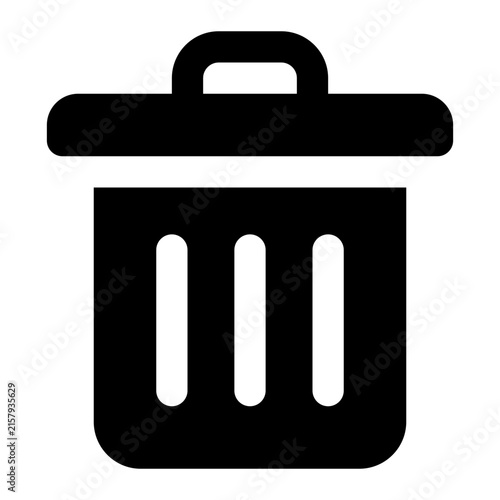 Trash Can Bin Glyph Icon