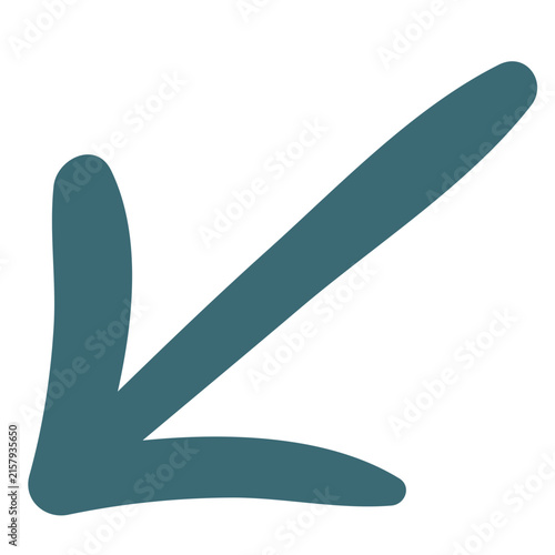 Diagonal Down Left Arrow Doodle Icon