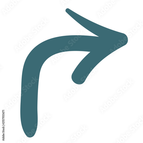 Curved Forward Right Arrow Doodle Icon