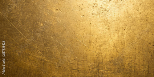 Brushed brass texture with warm side lighting and subtle scratches creating a luxurious metallic background