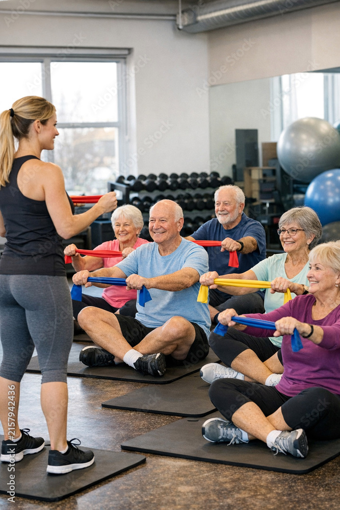 Fototapeta premium Fitness Class with Instructor