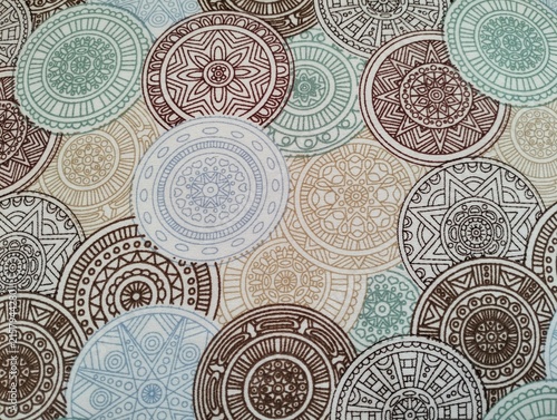 Circular mandalas seamless pattern vintage background