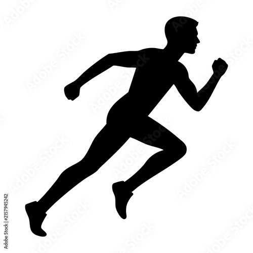 Vector silhouette of a running man