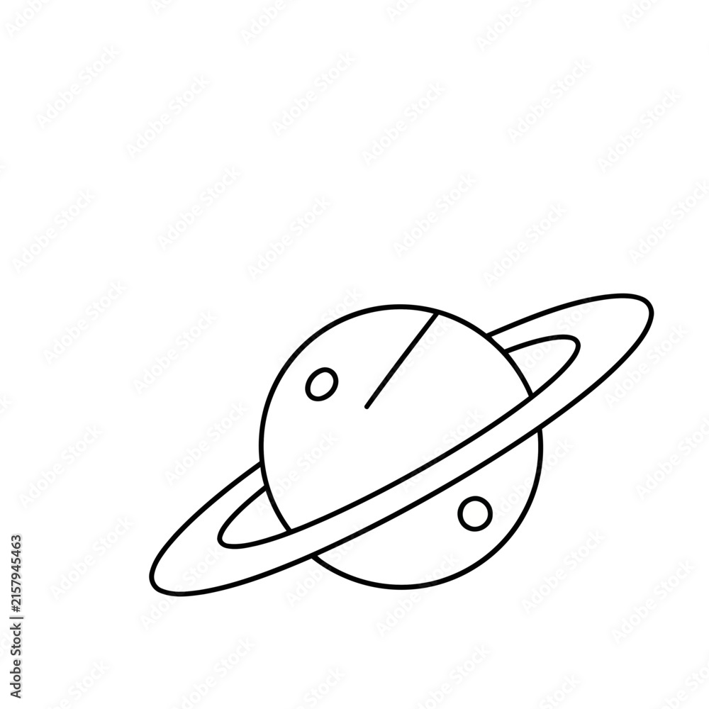 Fototapeta premium Planet with rings icon
