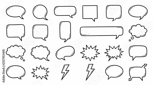 Hand Drawn Speech Bubble and Comic Effect Collection
