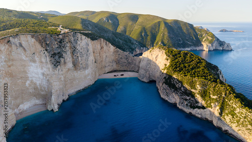 Fotografie Breathtaking views of Navagio Beach and surrounding cliffs in Zakynthos, Greece