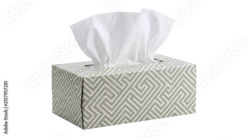 Cuadro en lienzo Decorative Tissue Box with White Tissue PNG on Transparent Background for Home O