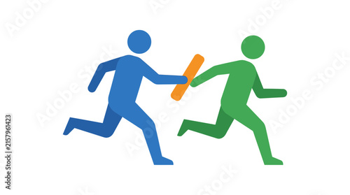 Business Teamwork Relay Race Concept Showing Success Through Collaboration