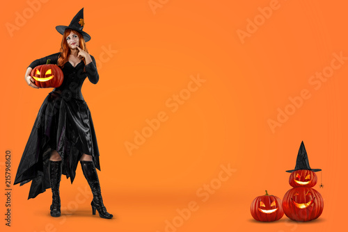 Obraz na plátně Witch on Halloween