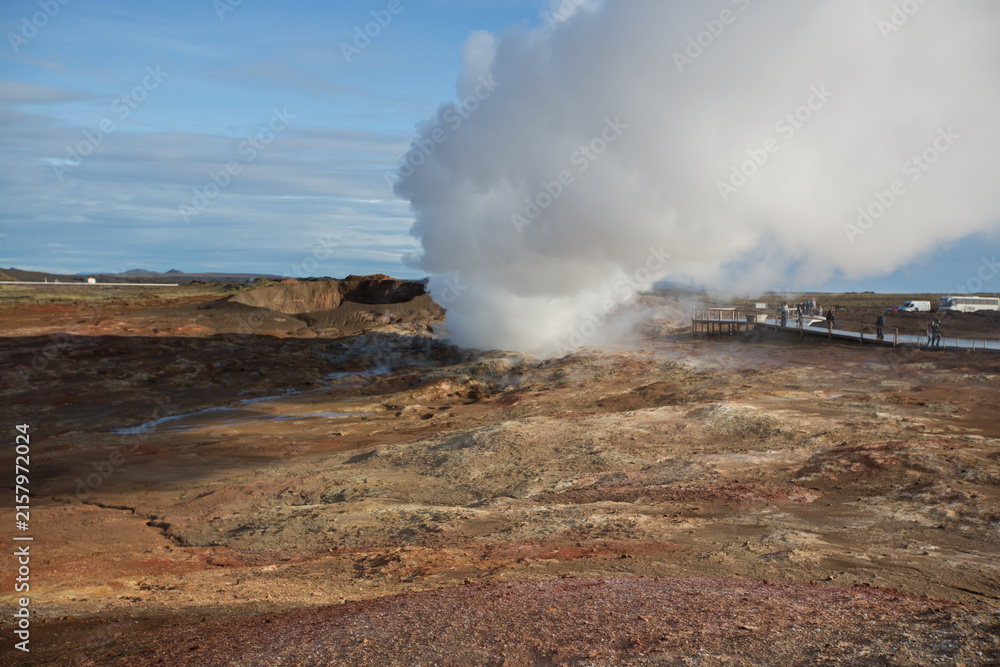 Fototapeta premium Geothermal power plant Gunnuhver in south west Iceland