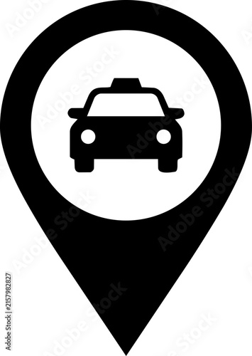 Taxi Service Map Pin Location Icon, Taxi Icon